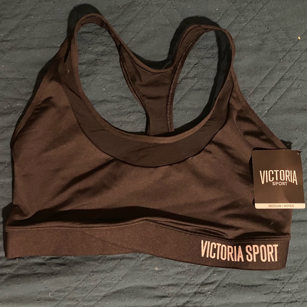 NEW W TAGS Black Racerback Sports Bra “The Player” by Victoria’s Secret